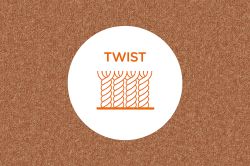 Cross section of twist pile carpet yarns